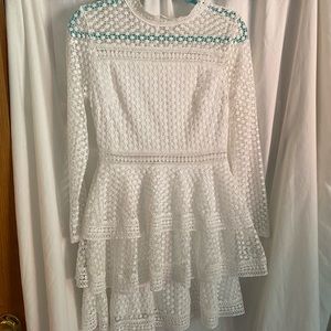 White Lace Long Sleeve Dress